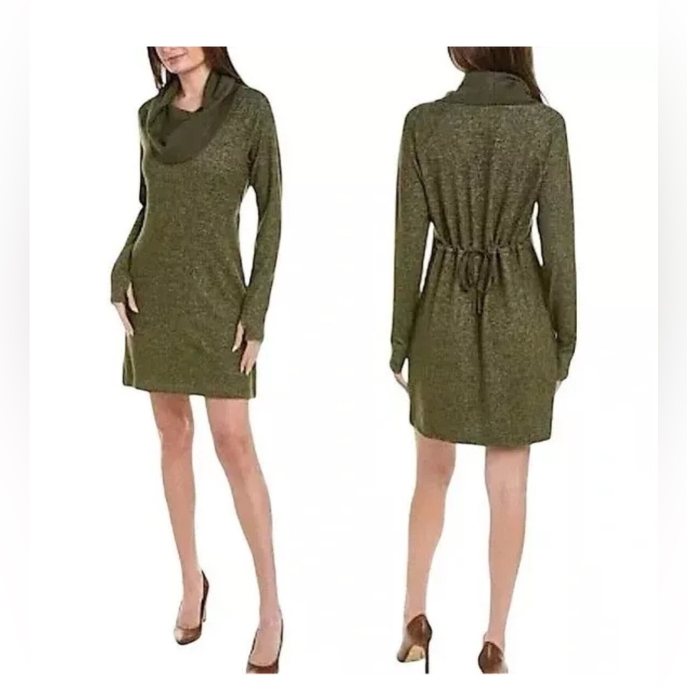 CABI Size Small Solace Cowl Neck Dress Olive Style #4016